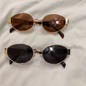 Stylish Gold and Black Sunglasses Set